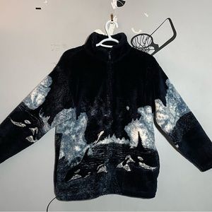 Crazy Orca Whale Fleece